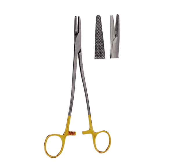 Bozeman Angled Needle Holder With Tungsten Carbide Jaws