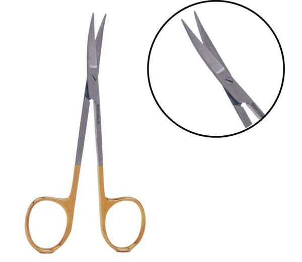 6" Inch Curved Pointed Tip Fine Scissor T/C With Tungsten Carbide Jaws