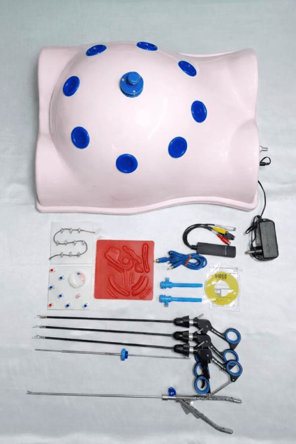 Endotrainer with 5 basic training instruments set